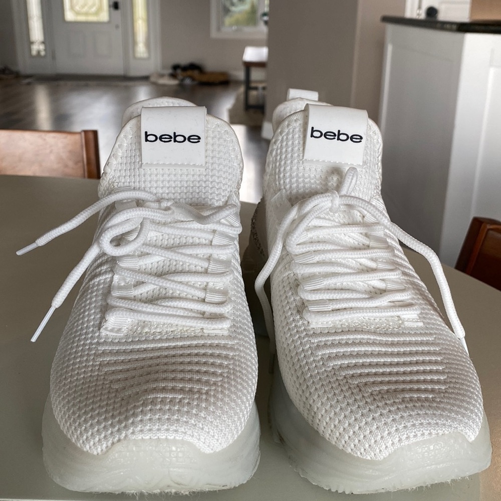 Bebe white chunky tennis shoes